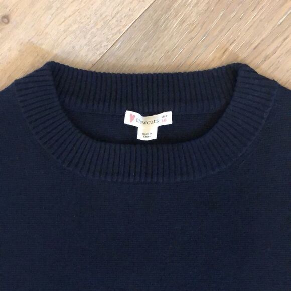 Crewcuts Navy Short Sleeved Sweater Dress with Gray Wool Pockets, Girls 16 - Picture 4 of 5